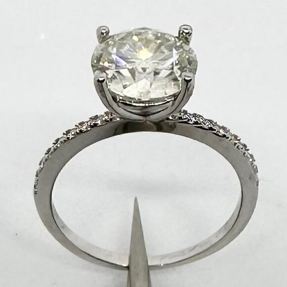 Moissanite Diamond Engagement Ring 2 Ct Brilliant 18K Finish GRA Size 8 - Picture 2 of 12